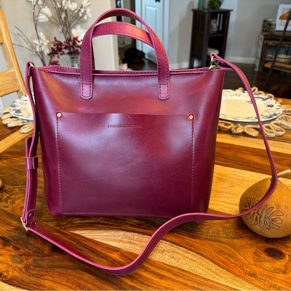 Portland Leather Crossbody Bag in Rich boysenberry